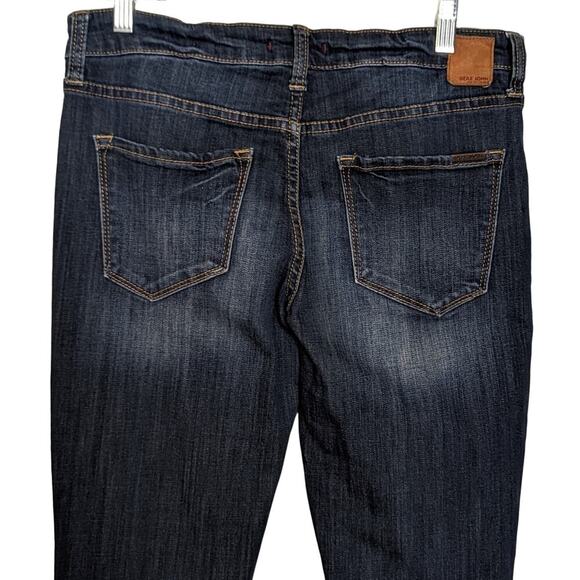 Dear John Dark Wash Stretch Denim Whiskering Low Rise Skinny Jeans Size 29 - Picture 5 of 6
